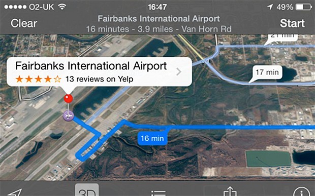 苹果map软件内部错误司机驶上飞机跑道