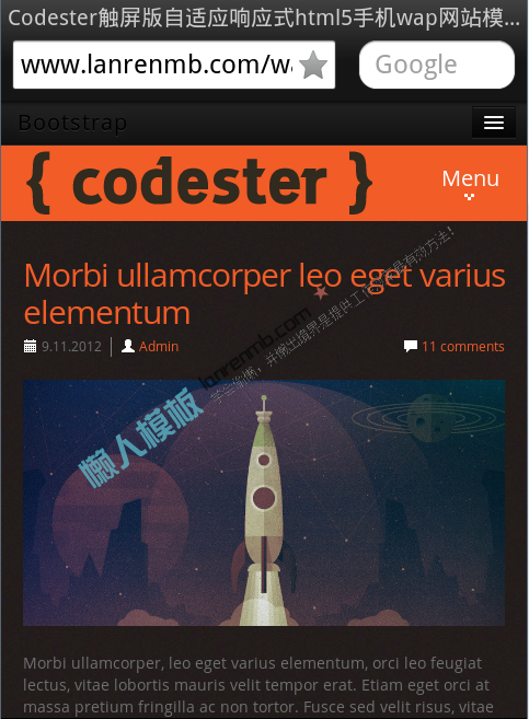 Codester触屏版自适应响应式html5手机wap网站模板下载