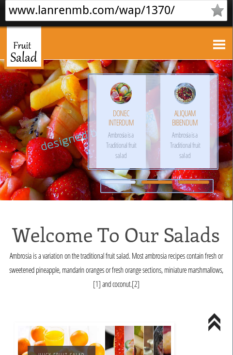 水果沙拉餐厅触屏版自适应html5手机wap网站模板源码下载