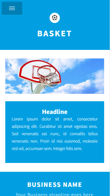 简单的蓝色风格篮球场触屏版自适应手机wap网站模板源码下载
