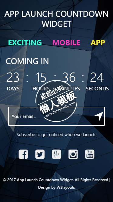 Countdown 倒计时触屏版自适应html5手机wap网站模板源码下载