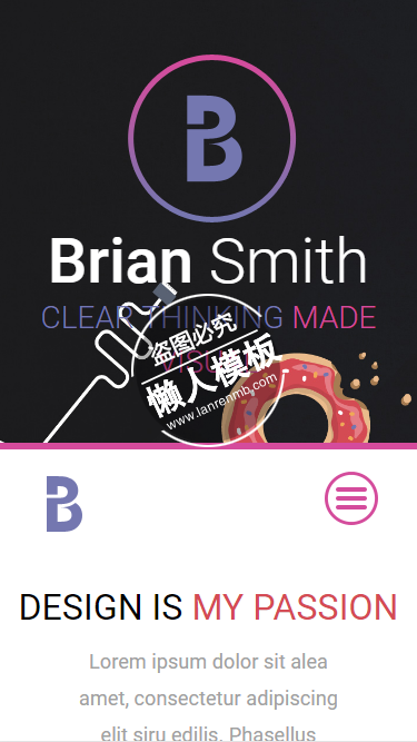 Brian个人工作室触屏版自适应html5手机wap网站模板源码下载