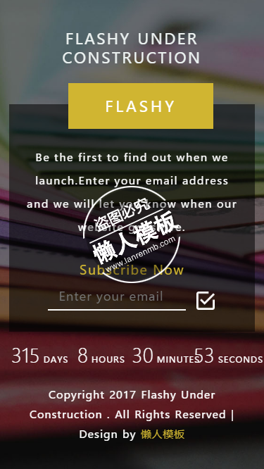 Flashy自适应html5网站正在建设中倒计时页面模板源码下载