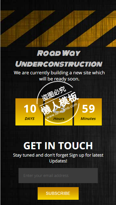 Road Way炫酷自适应html5网站正在建设中倒计时页面模板源码下载