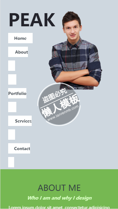 Peak Portfolio自适应html5个人简历工作室网站模板源码下载