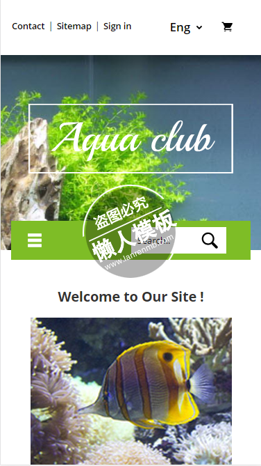 Aquaclub海洋生物触屏版html5手机wap宠物网站模板下载