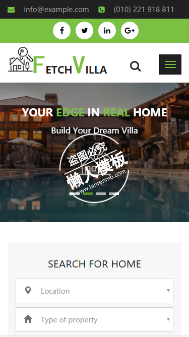 Fetch Villa建造属于自己的家html5手机wap房地产网站模板下载