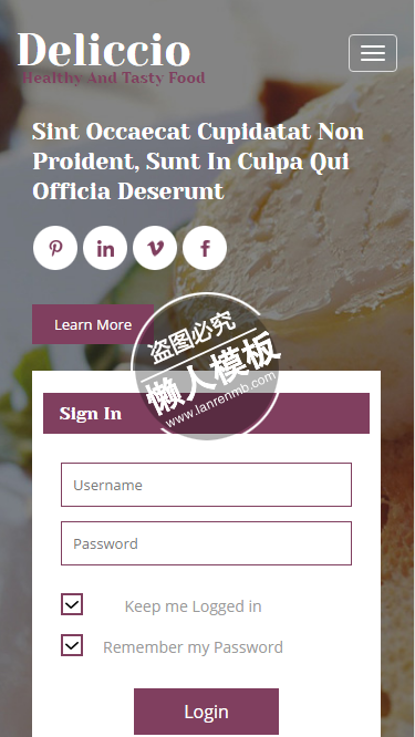 Deliccio流行美食搭配制作html5手机wap餐饮酒店网站模板下载