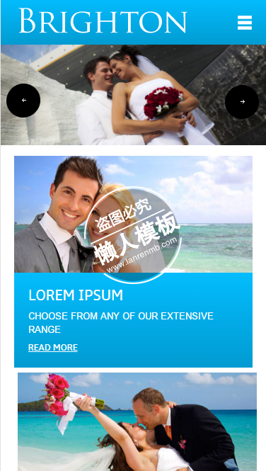 Brighton喜悦的婚礼触屏版html5手机婚庆公司网站模板免费下载