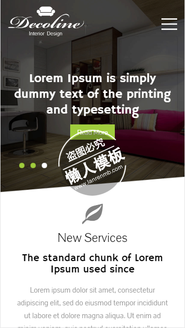 Decoline新服务html5手机wap家居设计家具网站模板免费下载
