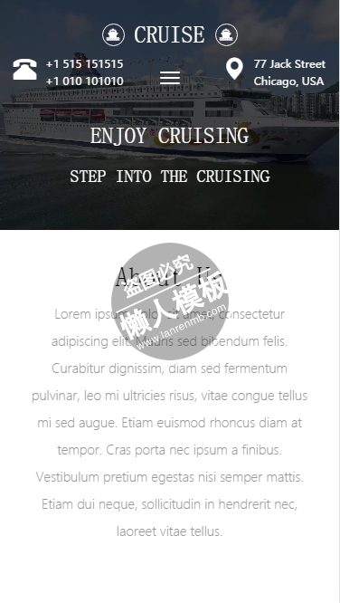 Cruise海上航行html5手机wap旅行社旅游网站模板免费下载