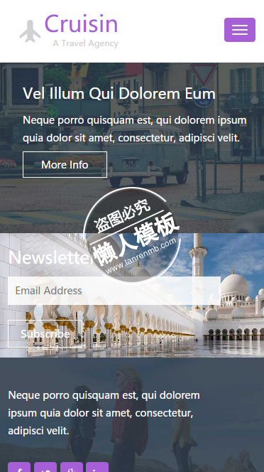 Cruisin Travel Agency html5手机旅行社旅游网站模板免费下载