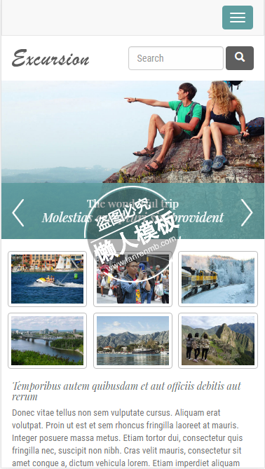 Excursion最完美的旅程html5手机wap旅行社旅游网站模板免费下载