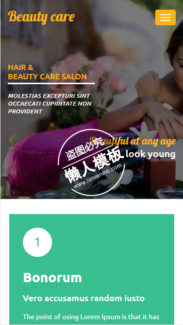 Beauty care美容spa html5手机wap美容美发女性网站模板免费下载