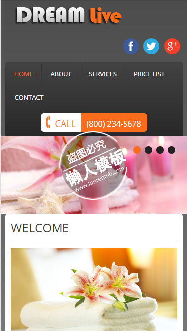 Dream Live梦想生活服务html5手机美容美发女性网站模板免费下载