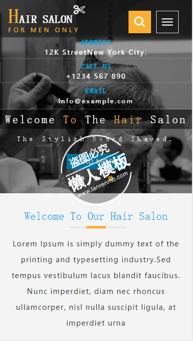 Hair Salon理发店html5手机wap美容美发女性网站模板免费下载