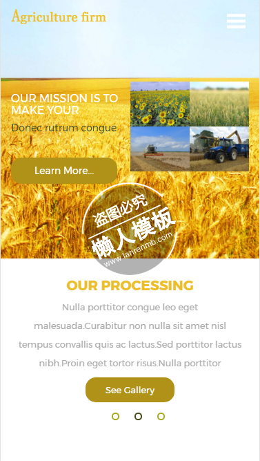 牧场农田管理html5手机wap生态农业企业网站模板免费下载