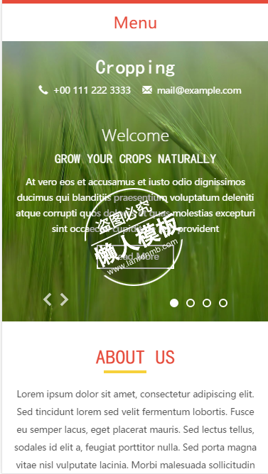 Cropping机器收割运送html5手机生态农业企业网站模板免费下载
