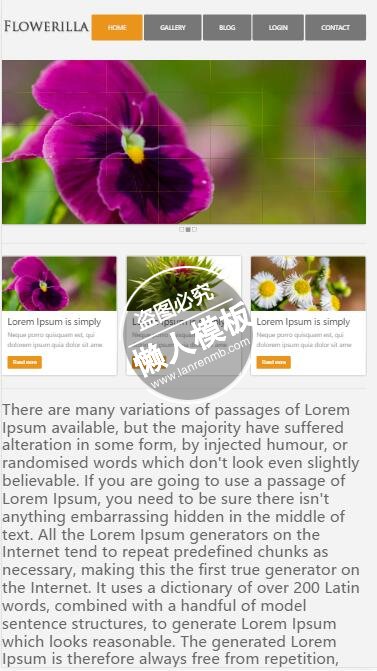 Flowerilla美丽花朵html5手机wap摄影图片相册网站模板免费下载