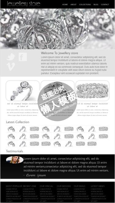 Jewellerystore珠宝首饰html5手机摄影图片相册网站模板免费下载