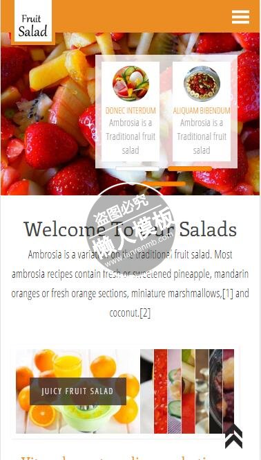 Fruit_Salad美味水果沙拉触屏版html5手机餐饮酒店网站模板下载