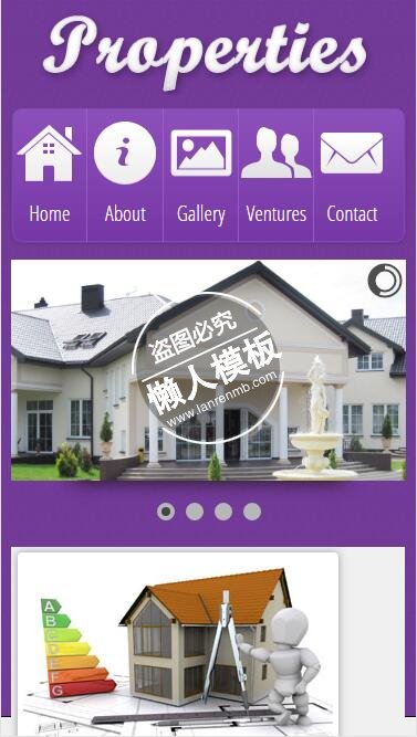 The Properties紫色豪华风触屏版html5手机房地产网站模板下载