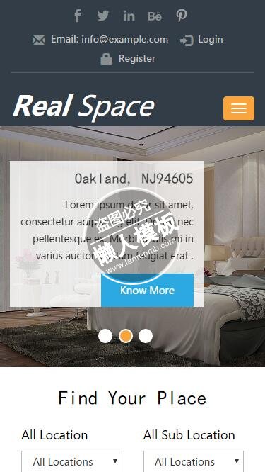Real Space灰色多页面触屏版html5手机wap房地产网站模板下载