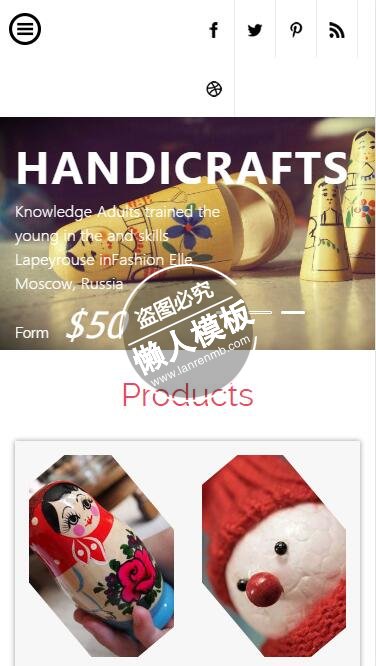 Handicraft手工工艺制品html5手机wap工业企业制品网站模板下载