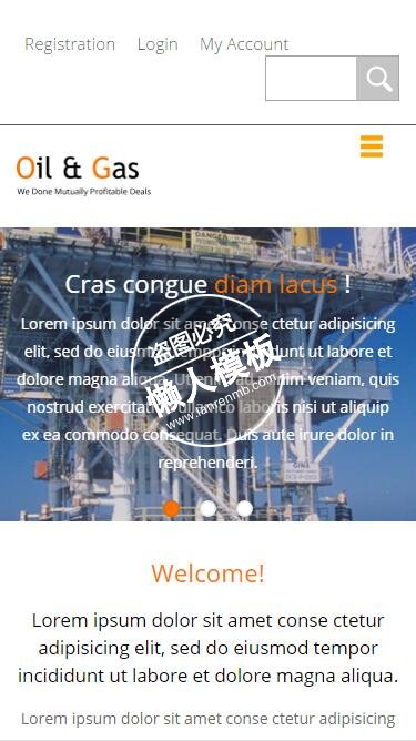 石油天然气开采公司html5工业企业制品手机wap网站模板下载