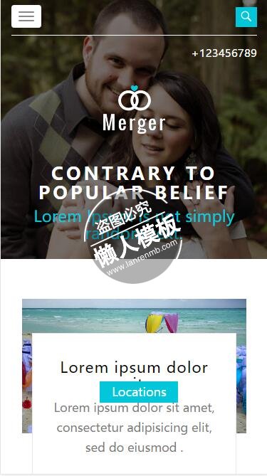 Merger结婚时的甜蜜微笑html5婚庆公司手机wap网站模板免费下载