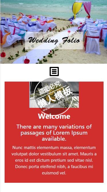 Wedding Folio海边婚礼html5婚庆公司手机wap网站模板免费下载