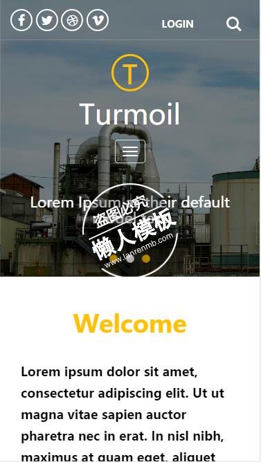 Turmoil高塔工厂运输html5工业企业制品手机wap网站模板下载