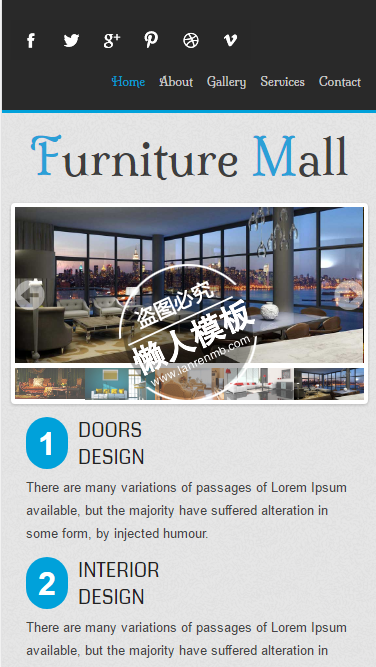 Furniture Mall舒适环境html5家居设计家具手机网站模板免费下载