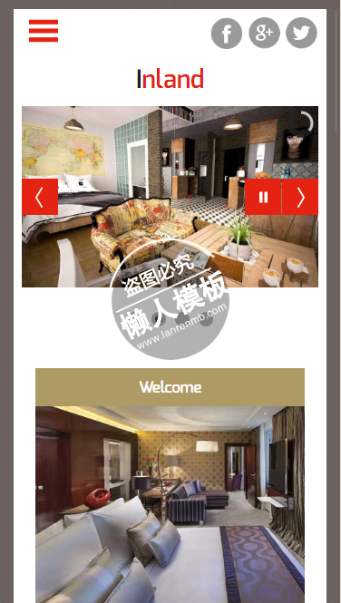 Inland不同风格展示html5家居设计家具手机wap网站模板免费下载