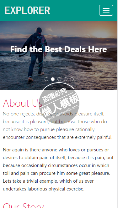 Explorer最好的旅游团队html5旅行社旅游手机网站模板免费下载