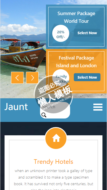 Jaunt海边船只体验美景html5旅行社旅游手机网站模板免费下载
