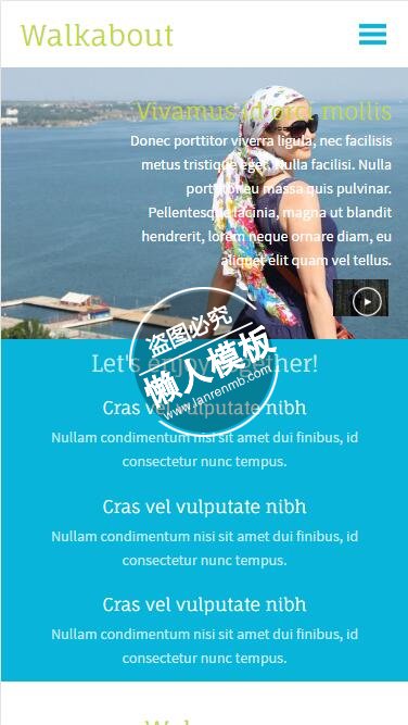 Walkabout步行旅游单页html5旅行社旅游手机wap网站模板免费下载