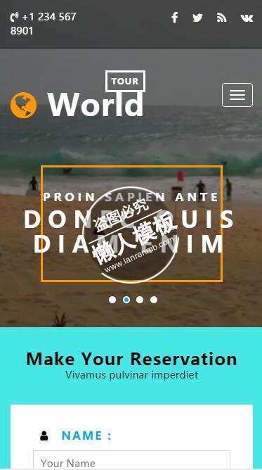 World Tour动态旅游画面html5旅行社旅游手机网站模板免费下载