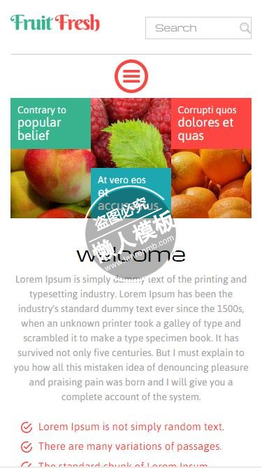 Fruit Fresh新鲜水果产品html5手机农业企业网站模板免费下载