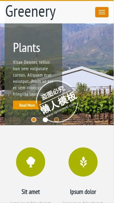Greenery植物大棚种植html5手机生态农业企业网站模板免费下载