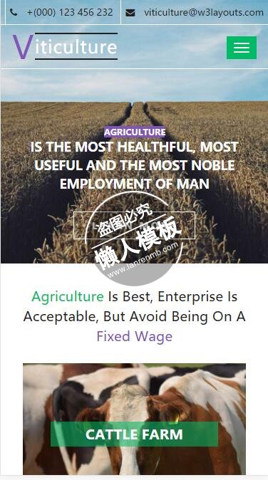 Viticulture牧场养殖业html5手机生态农业企业网站模板免费下载