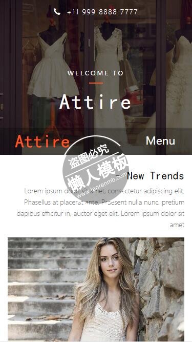 Attire女性衣物时尚范儿html5手机wap时尚女性网站模板免费下载