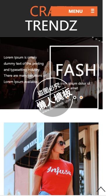 Crazy Trendz T台走秀html5手机wap时尚女性网站模板免费下载