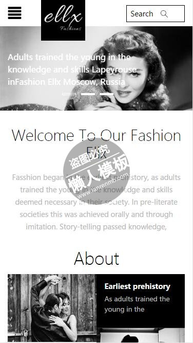 Ellx 古朴风格个人秀html5手机wap时尚女性网站模板免费下载