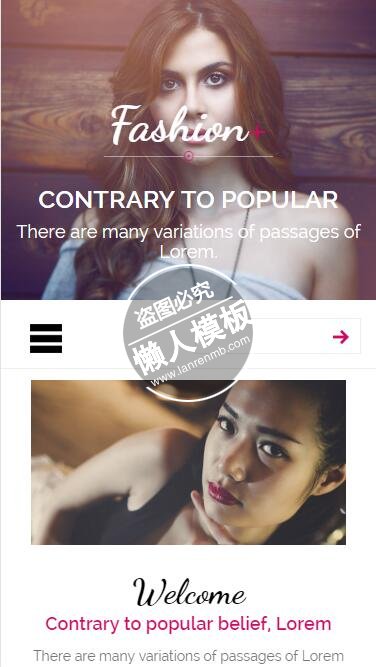Fashion plus时尚俱乐部html5手机wap时尚女性网站模板免费下载