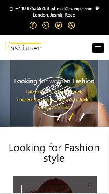 Fashioner特别头发展现html5手机wap时尚女性网站模板免费下载