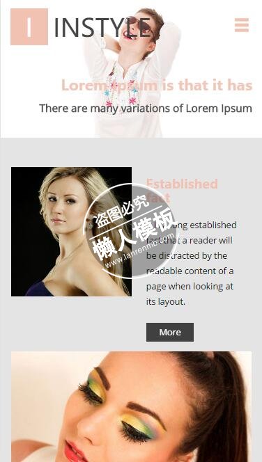 Instyle美女时尚造型html5手机wap时尚女性网站模板免费下载