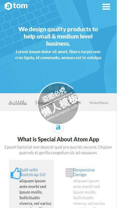 Atom商业化简洁界面html5公司企业手机wap网站模板免费下载