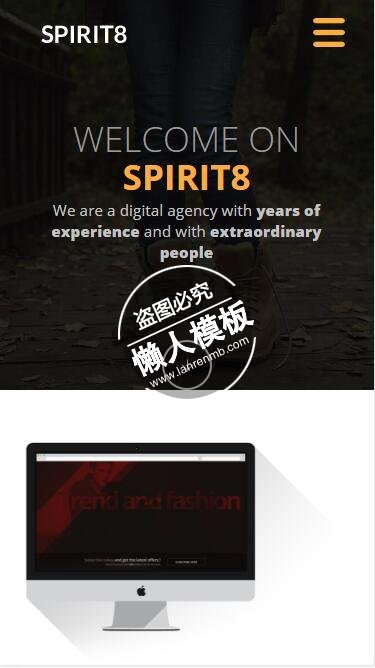 Spirit8黑色网站设计html5公司企业手机wap网站模板免费下载