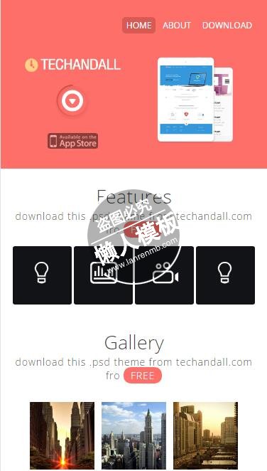 Techandall城市展示html5公司企业手机wap网站模板免费下载